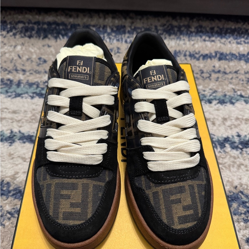 Fendi Men's Match FF Jacquard Low-Top Sneakers